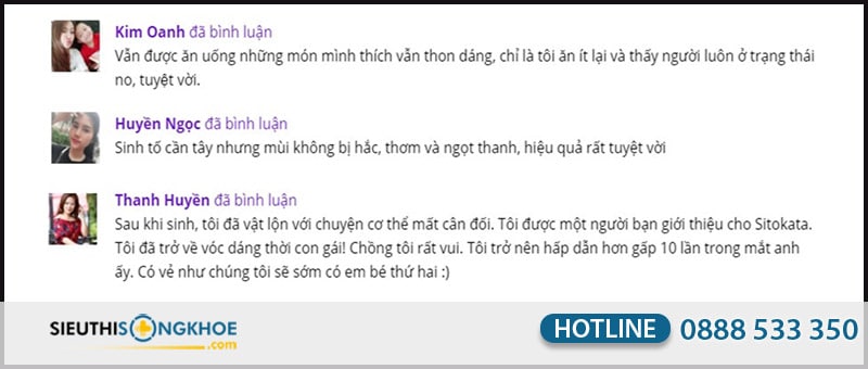 bột cần tây sitokata phản hồi khách hàng