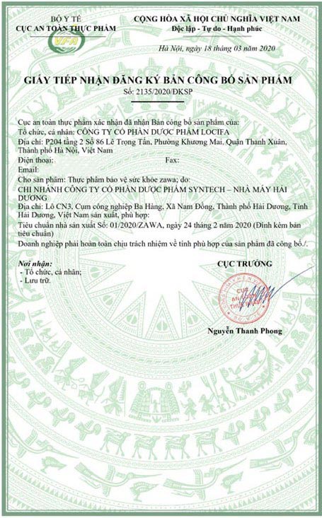 nước uống tăng cường sinh lý zawa có tốt không