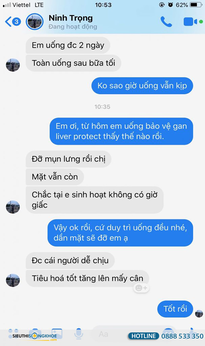 phản hồi khách hàng liver protect