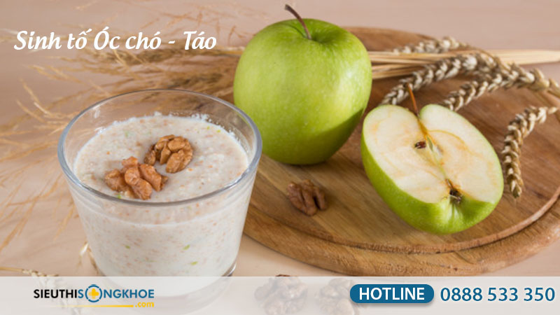 sinh tố óc chó và táo