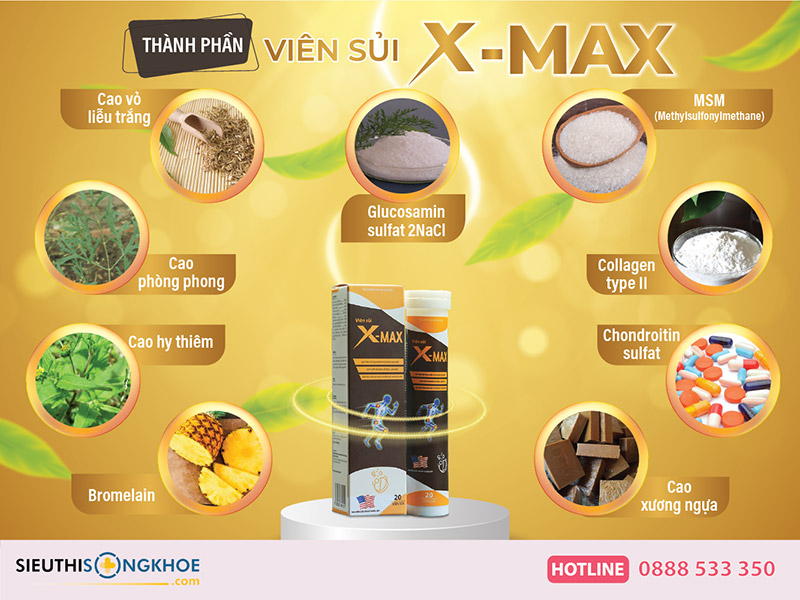 thành phần viên sủi xmax