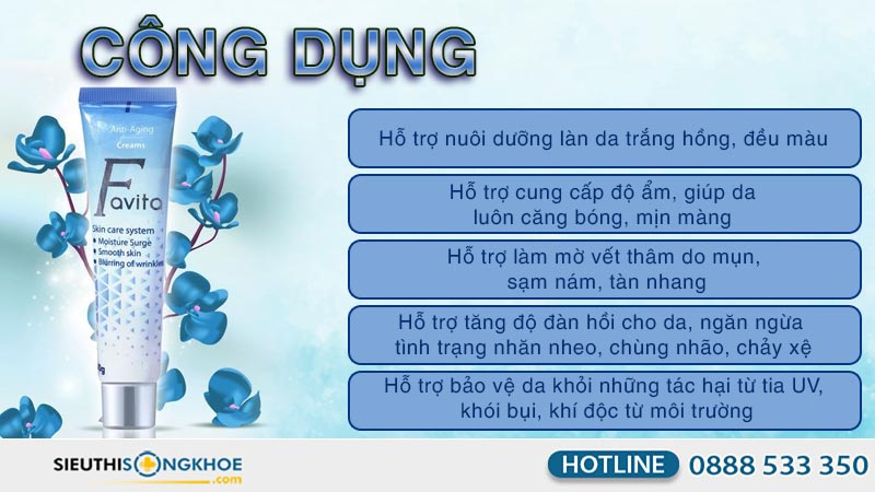 công dụng kem dưỡng da favita