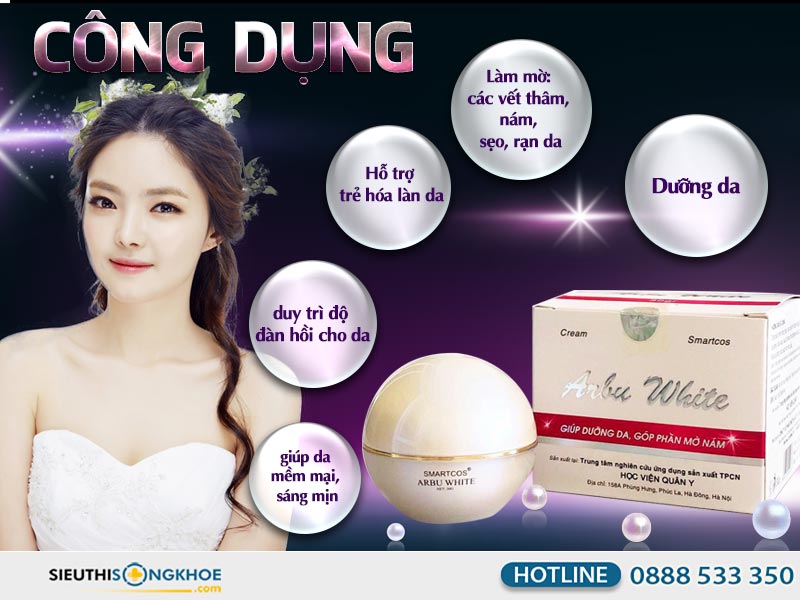 công dụng kem trị nám arbu white hvqy