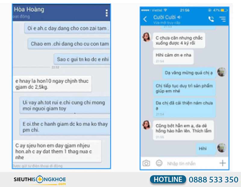 phản hồi khách hàng giảm cân bona