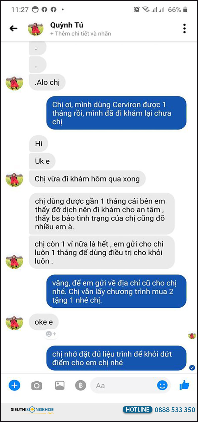 review khách hàng viên đặt phụ khoa cerviron