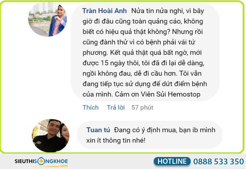 review viên sủi trĩ hemostop