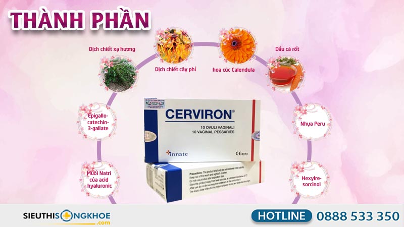 thành phần viên đặt phụ khoa cerviron