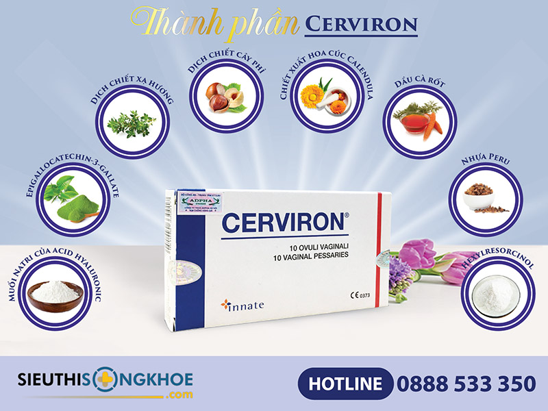 thành phần viên đặt phụ khoa cerviron