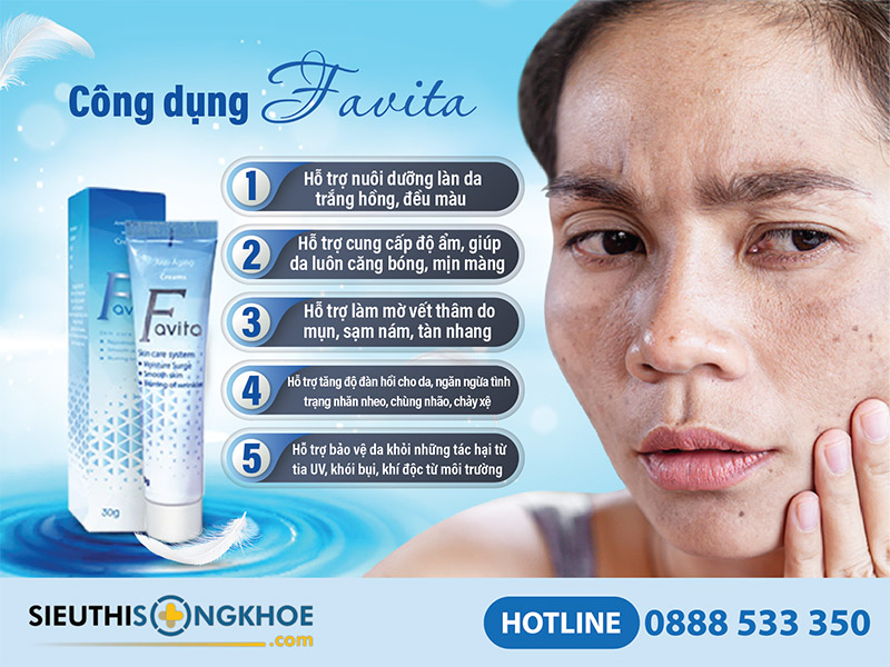 công dụng kem dưỡng da favita