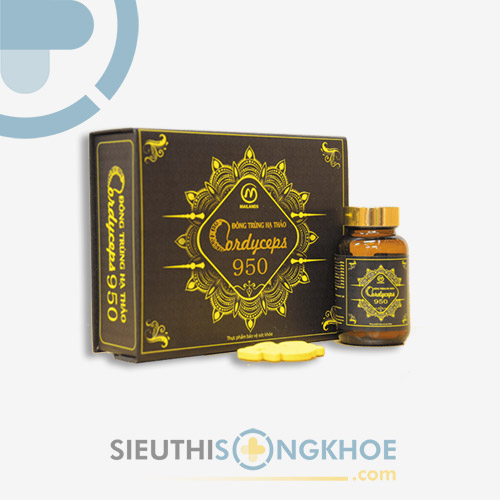 Đông Trùng Hạ Thảo Cordyceps 950 Hỗ Trợ Đẩy Lùi Lão Hoá, Ung Thư Hộp 2 Lọ x 30 Viên