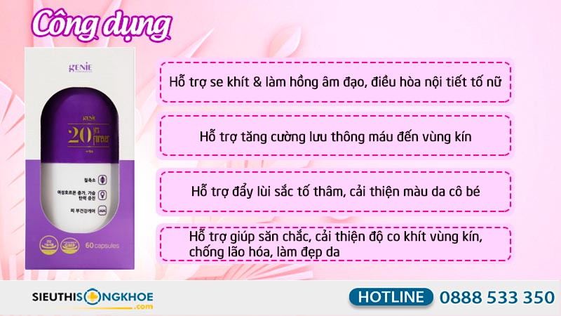 công dụng viên uống genie 20yrs forever