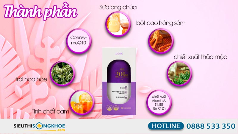 thành phần viên uống genie 20yrs forever