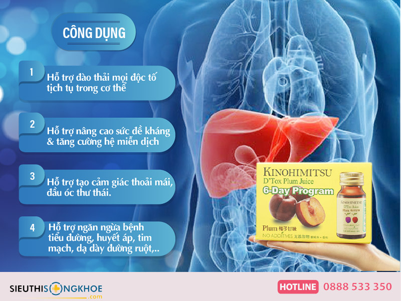 công dụng của kinohimitsu d'tox plum juice