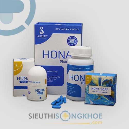 Hona Plus - Bộ Sản Phẩm Hỗ Trợ Điều Trị Hôi Nách & Ngăn Ngừa Mùi Cơ Thể, Tặng Kèm Xà Bông Thảo Dược
