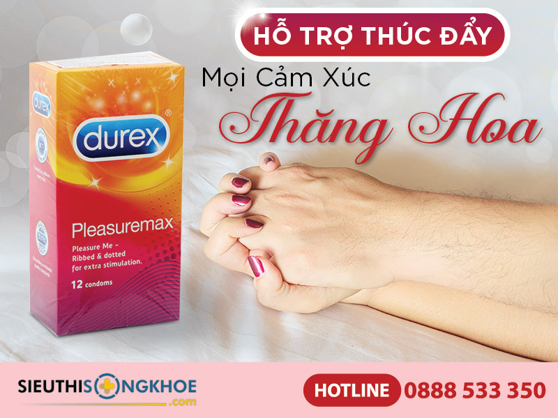 hộp 12 bao cao su durex pleasuremax hạt nổi 56mm