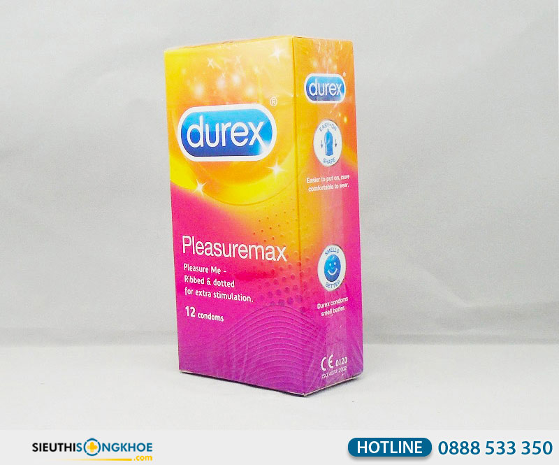 hộp 12 bao cao su durex pleasuremax hạt nổi 56mm