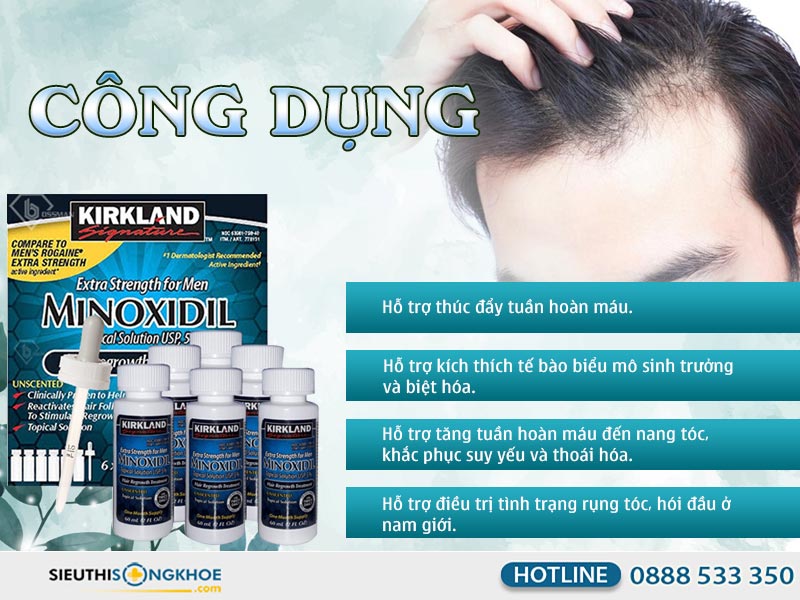 công dụng của minoxidil 5% kirkland