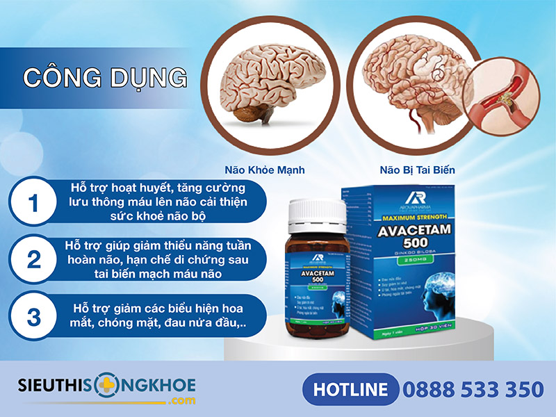 công dụng của viên uống avacetam 500
