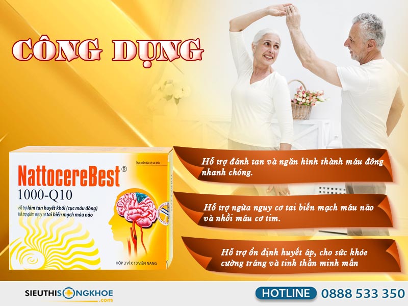 công dụng viên uống bổ não trợ tim nattocerebest