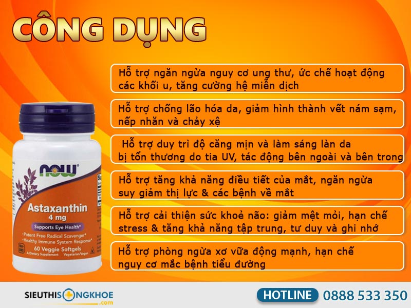 công dụng của viên uống vien uong now astaxanthin