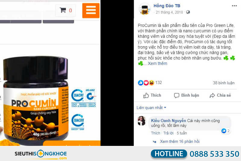 phản hồi khách hàng về sản phẩm procumin