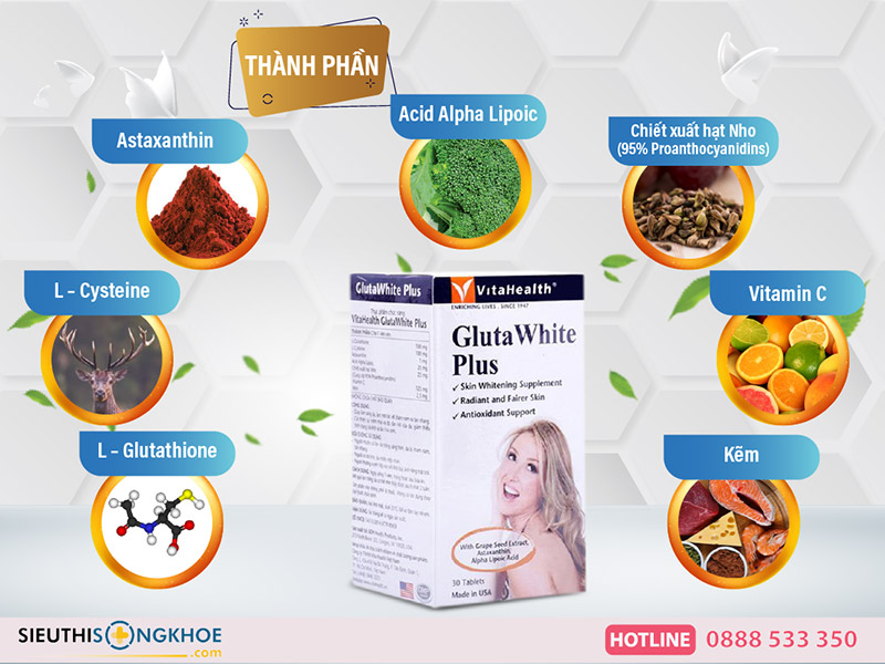 thành phần viên uống gluta white plus
