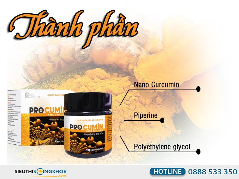 thành phần của sản phẩm procumin