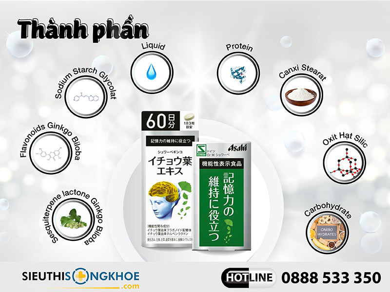 thành phần viên uống asahi