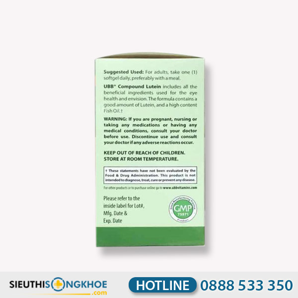 UBB Compound Lutein - Viên Uống Hỗ Trợ Bảo Vệ & Giúp Mắt Sáng