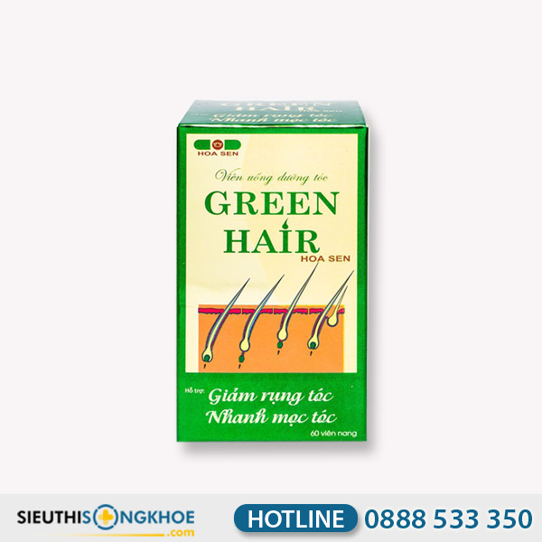 Green Hair - Viên Uống Hỗ Trợ Phục Hồi Tóc Hư Tổn Gãy Rụng