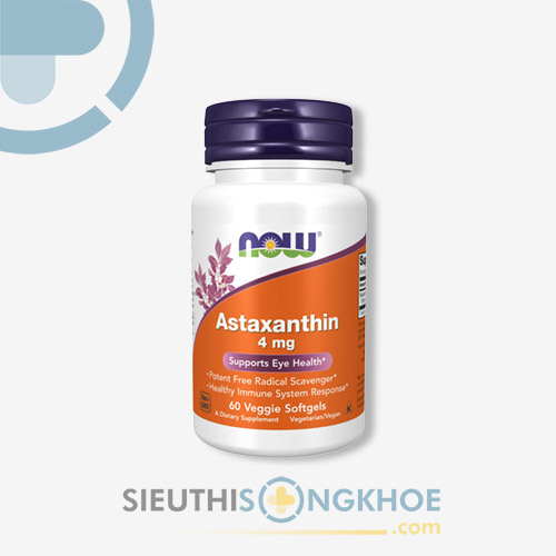 Viên Uống Now Astaxanthin 4mg - Hỗ Trợ Ngừa Lão Hoá Tốt Cho Thị Lực