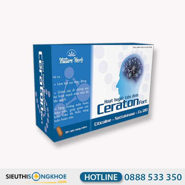 Hoạt Huyết Tiền Đình Ceraton Fort - Viên Uống Hỗ Trợ Tuần Hoàn Máu & Ngừa Biến Chứng Tai Biến