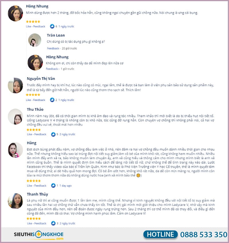 phản hồi khách hàng ladycare v