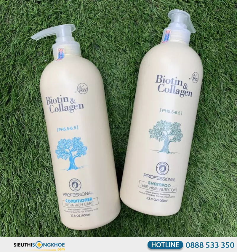 bộ dầu gội xả biotin collgagen yuiluim