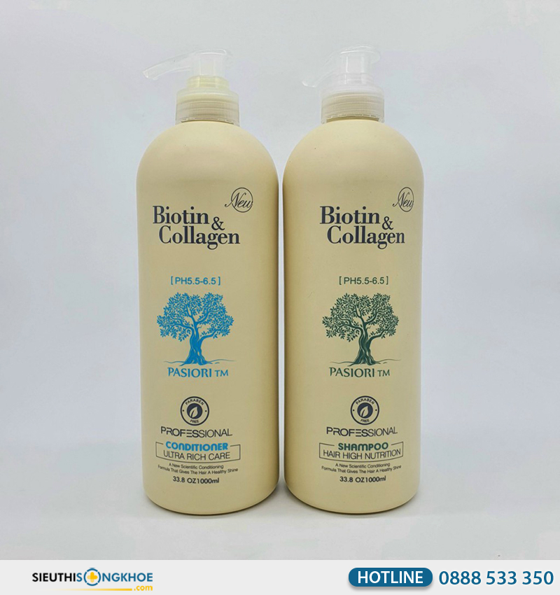 bộ dầu gội xả biotin collgagen yuiluim