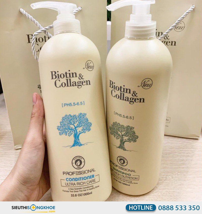 bộ dầu gội xả biotin collgagen yuiluim