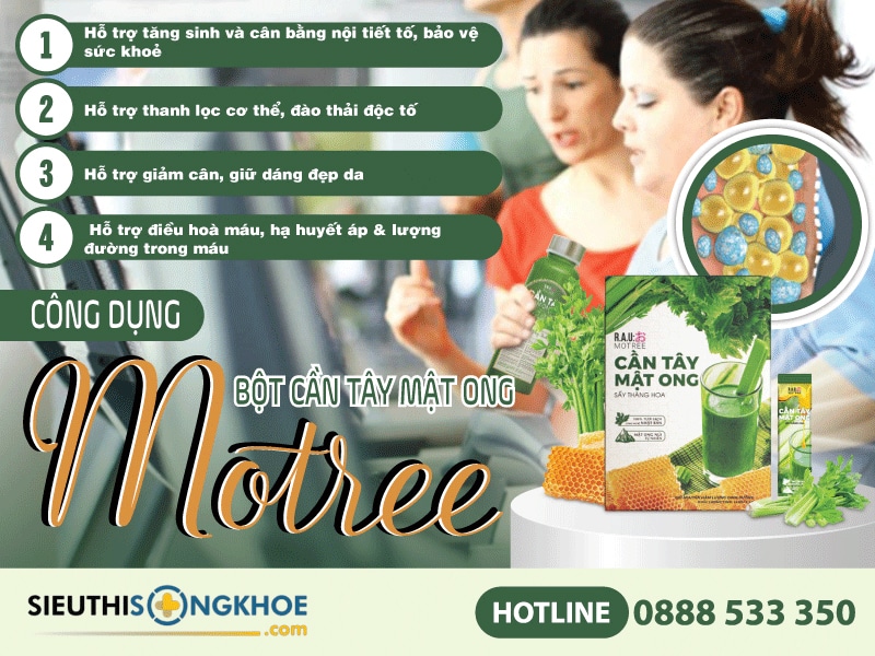 công dụng của bột cần tây mật ong motree