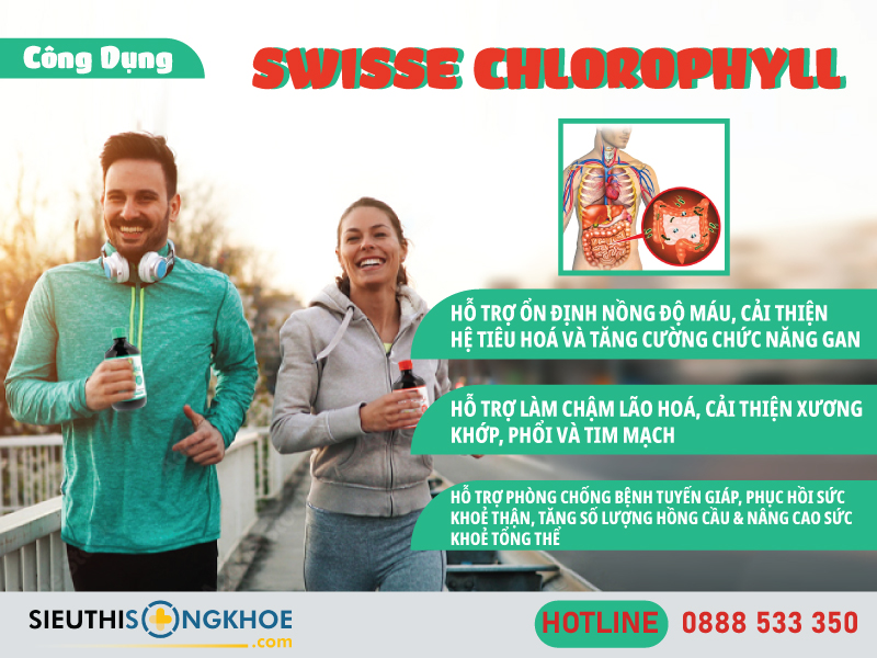 công dụng của nước diệp lục swisse chlorophyll