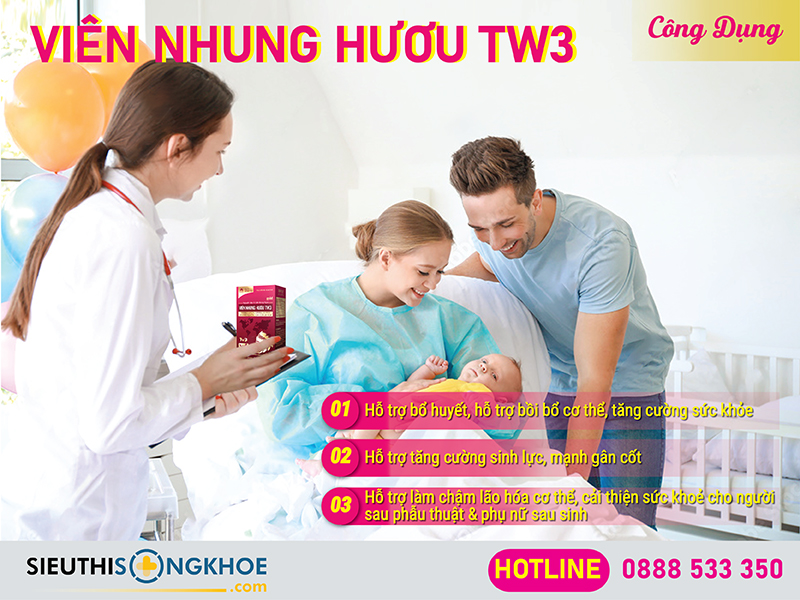 công dụng của viên nhung hươu tw3
