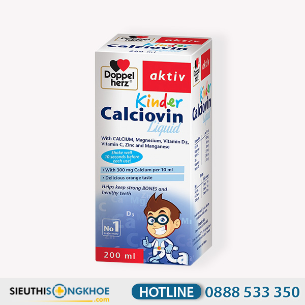 Kinder Calciovin Liquid Hỗ Trợ Tăng Trưởng Chiều Cao & Mọc Răng Chắc Khoẻ Cho Trẻ Em Chai 200ml