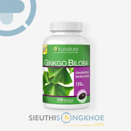 Ginkgo Biloba Trunature Hỗ Trợ Tăng Cường Tuần Hoàn Máu Não Hộp 340 Viên