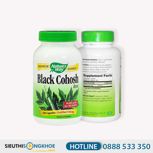 Nature's Way Black Cohosh Root - Viên Uống Hỗ Trợ Điều Hoà Kinh Nguyệt Nữ Giới