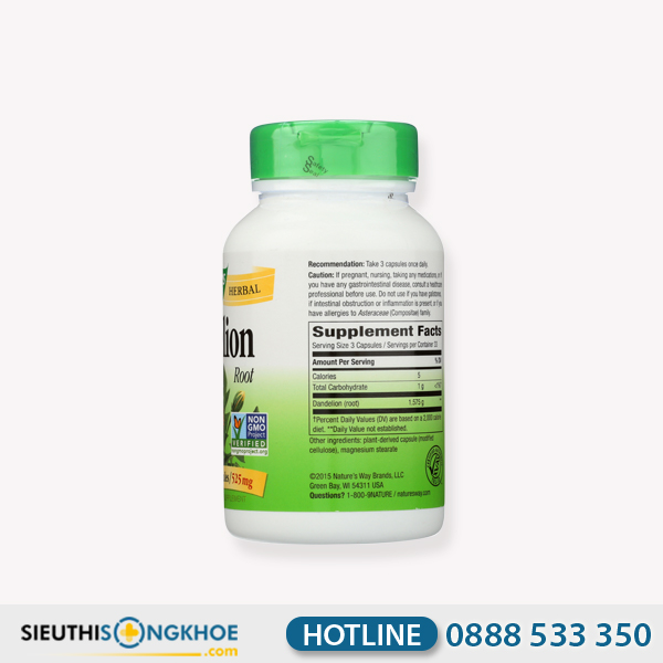 Nature's Way Dandelion Root - Viên Uống Hỗ Trợ Ổn Định Máu Huyết & Nâng Cao Sức Khoẻ