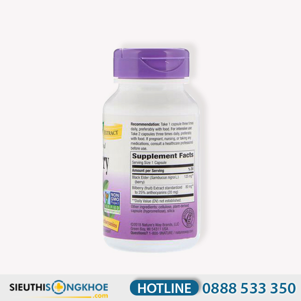 Nature's Way Standardized Bilberry - Viên Uống Hỗ Trợ Nâng Cao Sức Khoẻ Thị Giác