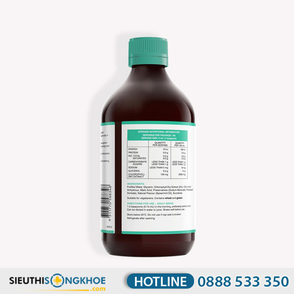 Nước Diệp Lục Swisse Chlorophyll - Sản Phẩm Hỗ Trợ Giải Độc Thanh Lọc Gan, Máu & Da