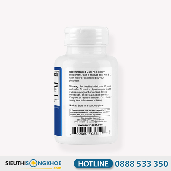 Nutricost Dim Diindolylmethane - Viên Uống Hỗ Trợ Cải Thiện Sức Khoẻ Nam & Nữ Giới