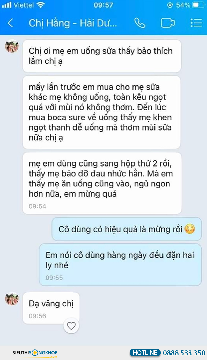 phản hồi khách hàng về boca sure
