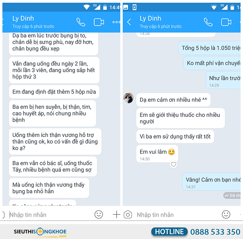 phản hồi khách hàng về ích thận vương