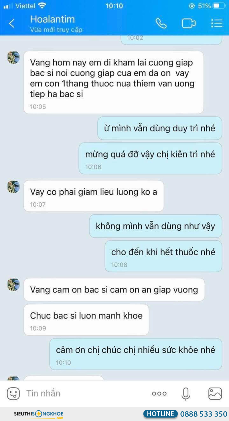 phản hồi khách hàng về viên uống an giáp vương
