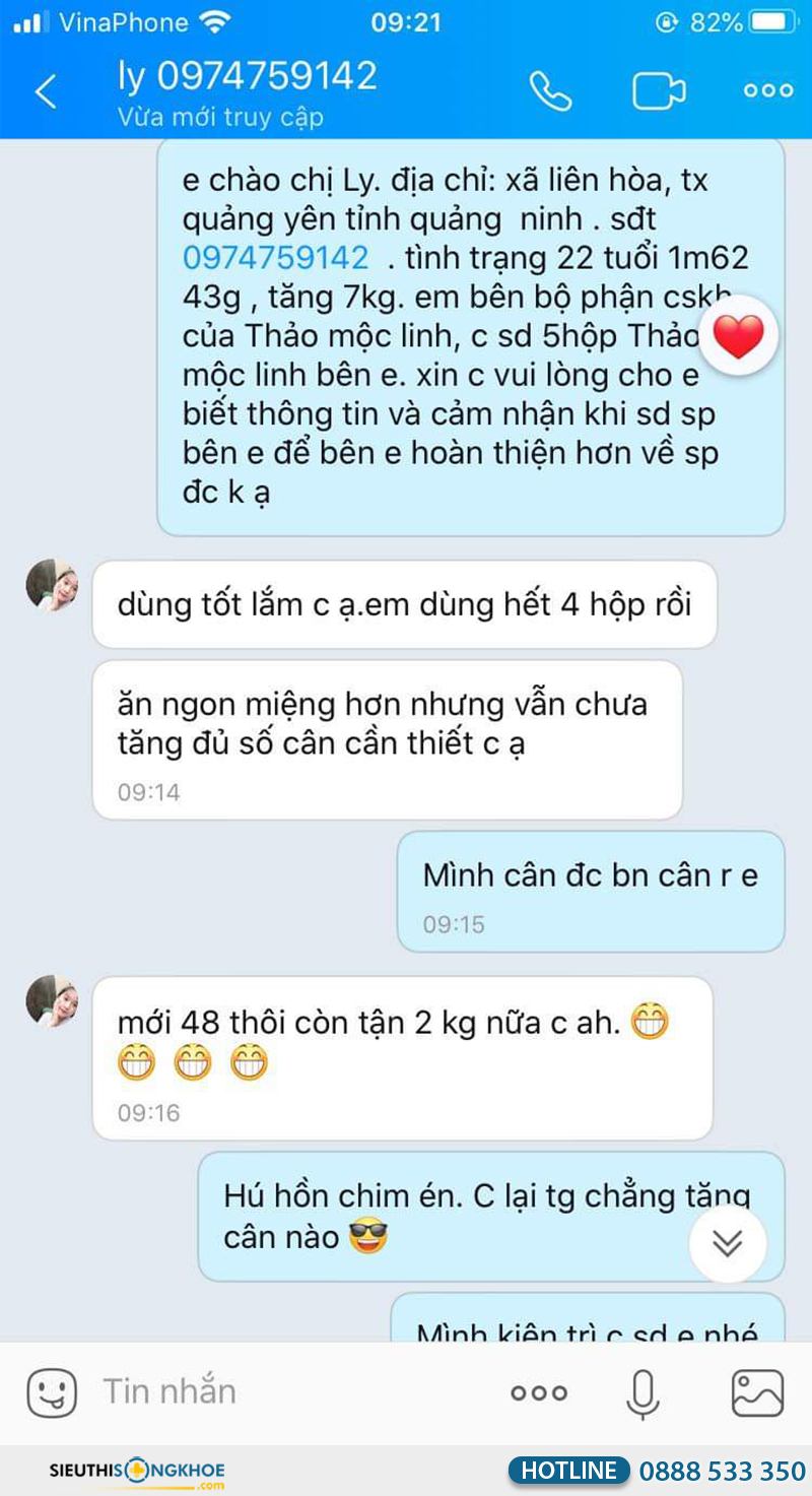 phản hồi khách hàng về viên uống thảo mộc linh